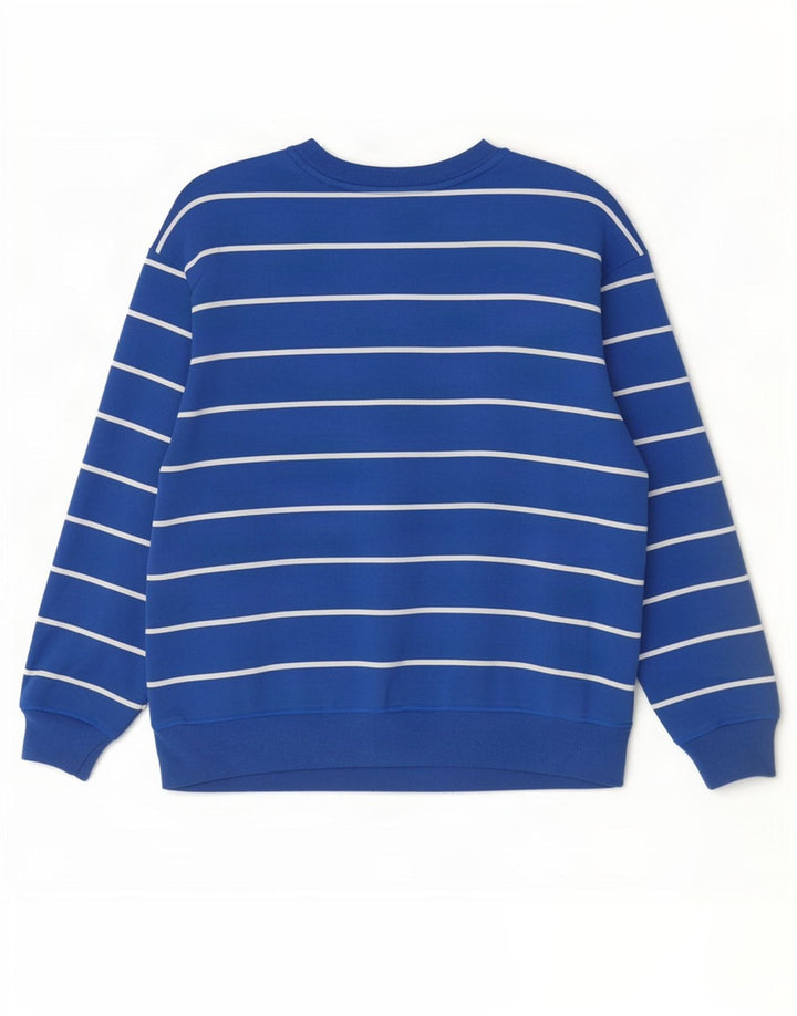 Marks & Spencer Damen-Sweatshirt-Pullover UK 16 Große blau gestreifte Baumwolle