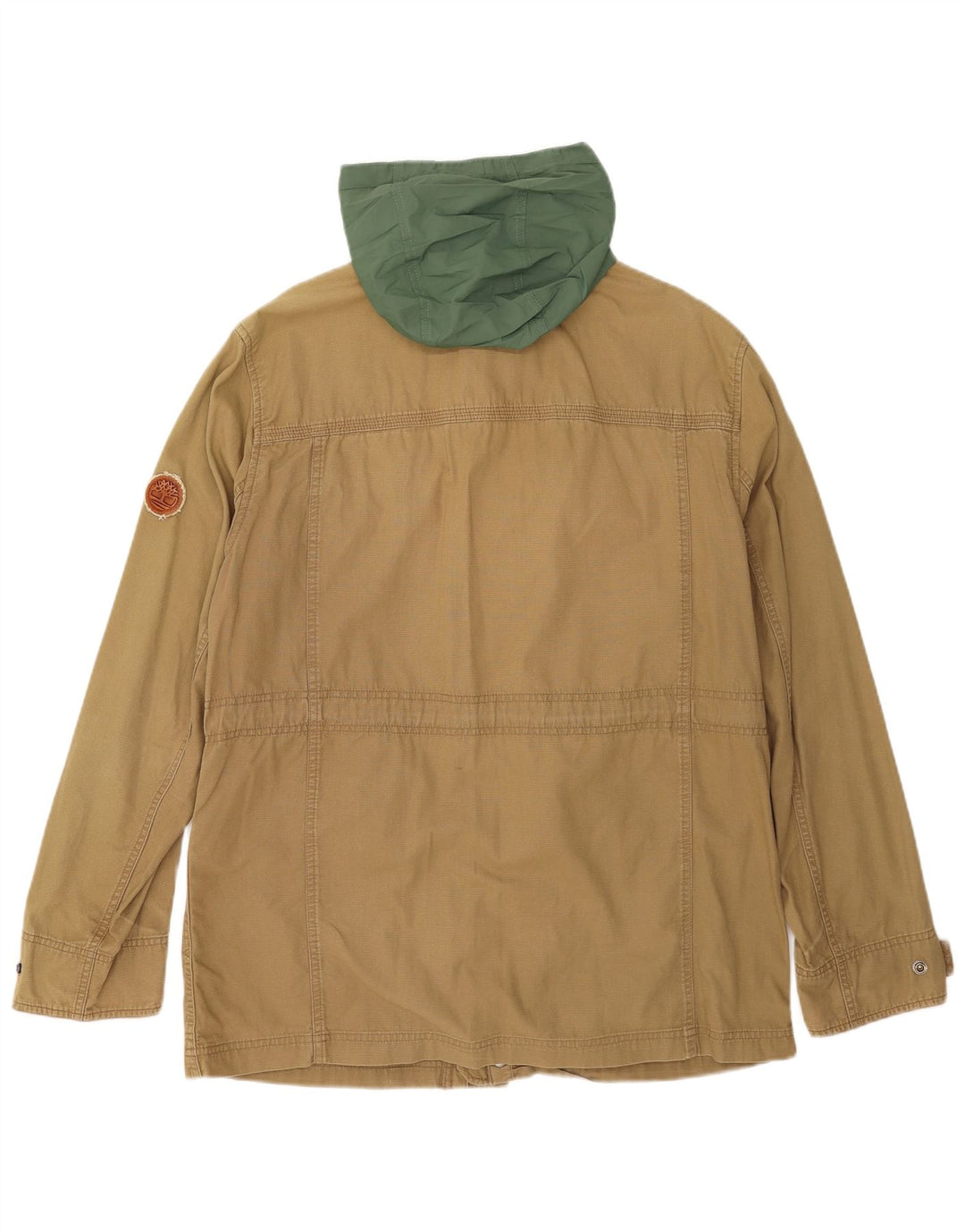 Timberland Herren-Utility-Jacke mit Kapuze, UK 40, große beige Baumwolle
