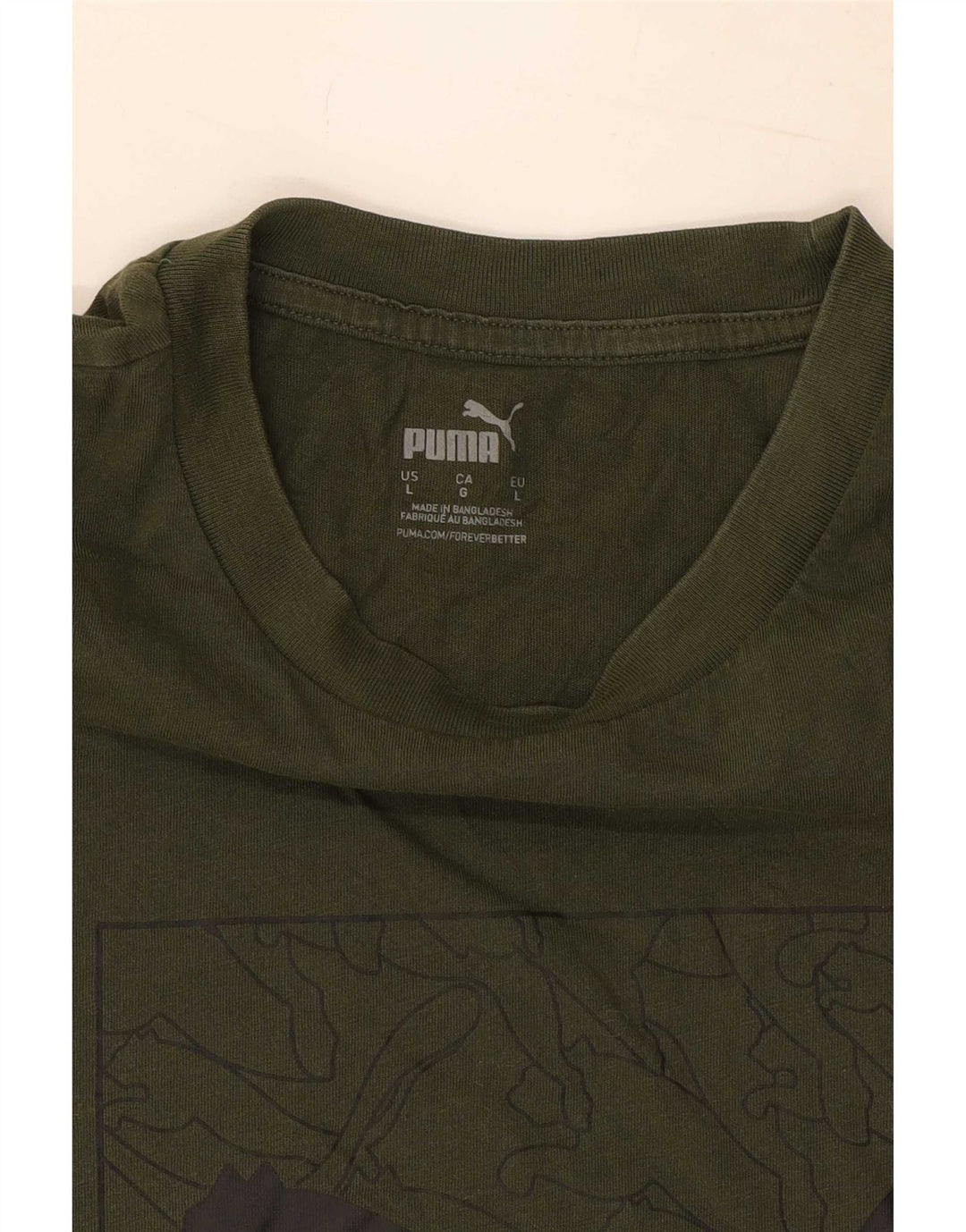 Puma Herren Grafik T-Shirt Top Large Khaki