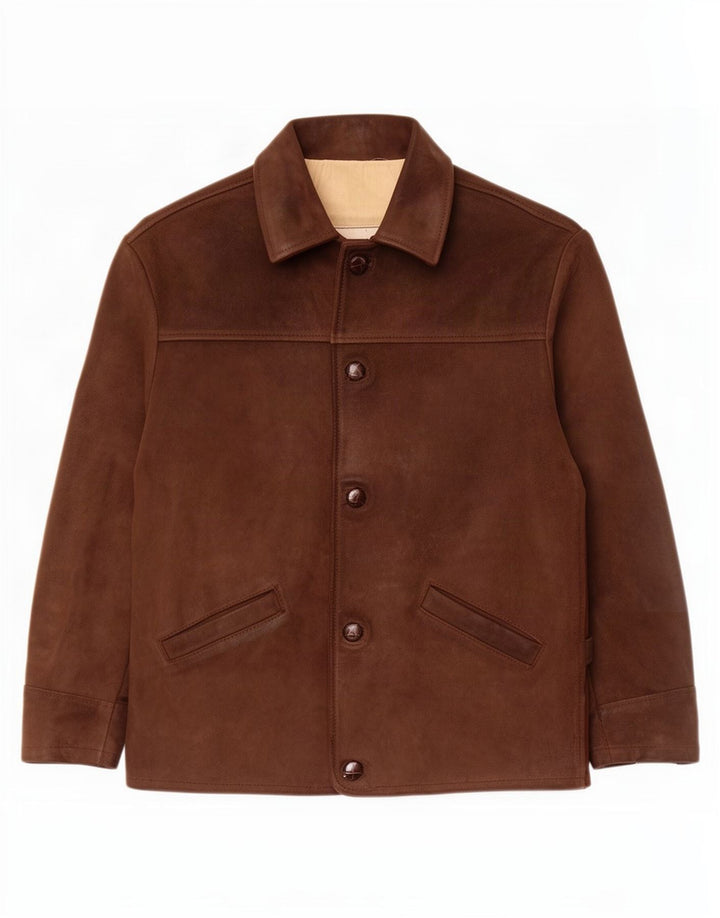 Legendäre Jacke 1957 Herren Lederjacke UK 40 Large Braun