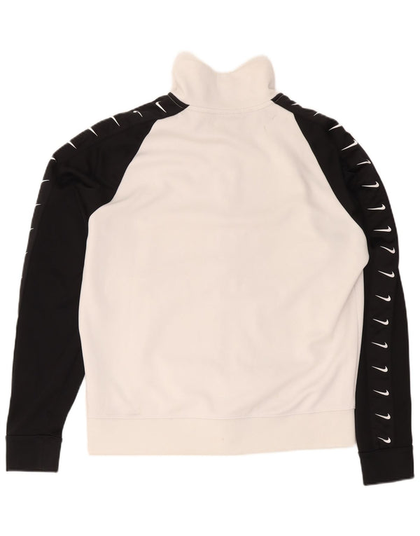 Nike Herren-Trainingsanzugoberteil mit Grafik, mittelweißes Farbblock-Polyester
