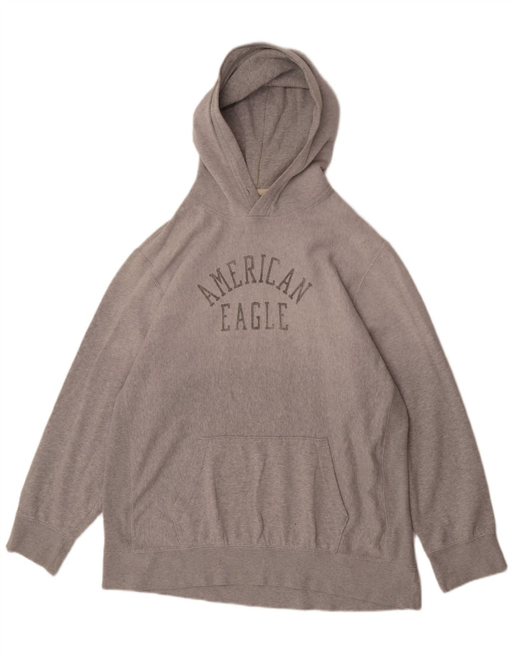 American Eagle Herren-Kapuzenpullover mit Grafik, Größe 2XL, graue Baumwolle