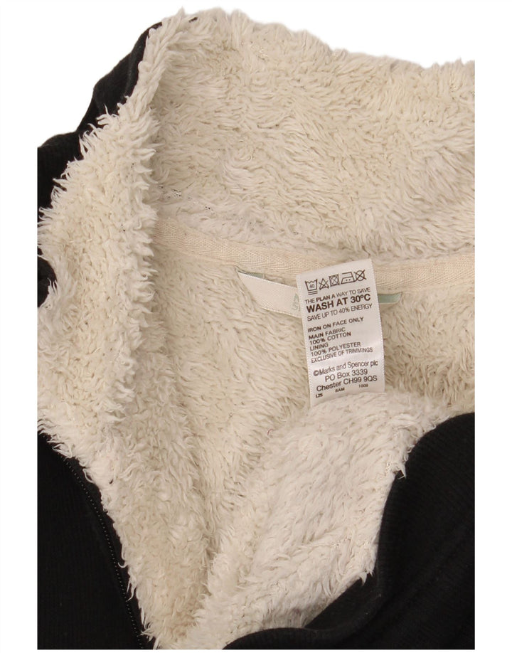 Marks & Spencer Sherpa-Trainingsanzugoberteil für Damen, Gr. 14, Schwarz