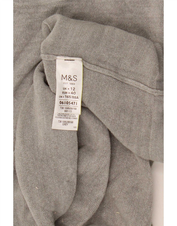 Marks & Spencer Damen-Pullover mit U-Boot-Ausschnitt, UK 12, Mittelgrau, Acryl