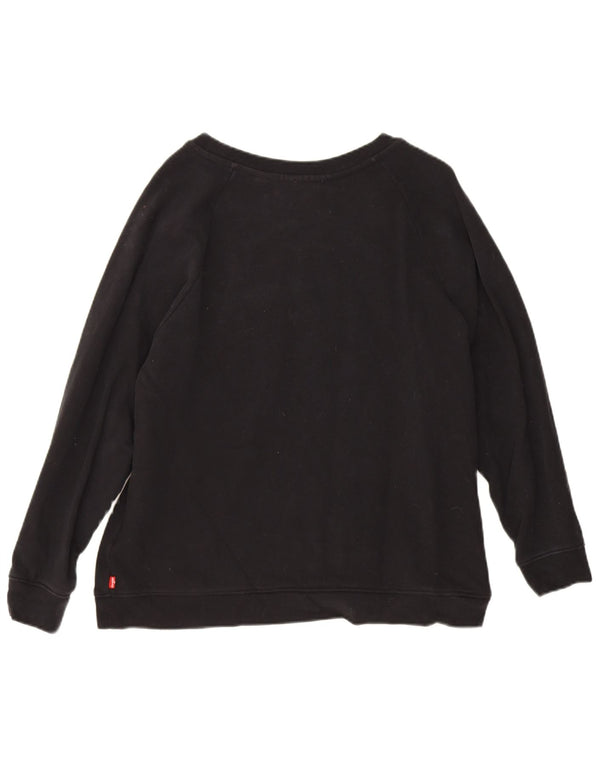 Levi's Damen Grafik-Sweatshirt-Pullover UK 18 XL Schwarz geblümt