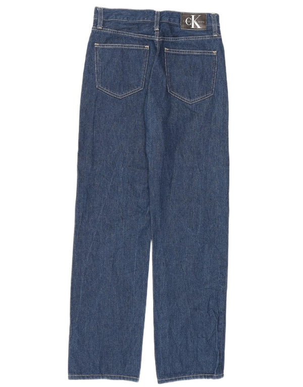 Calvin Klein Damen Straight Jeans W28 L30 Blaue Baumwolle
