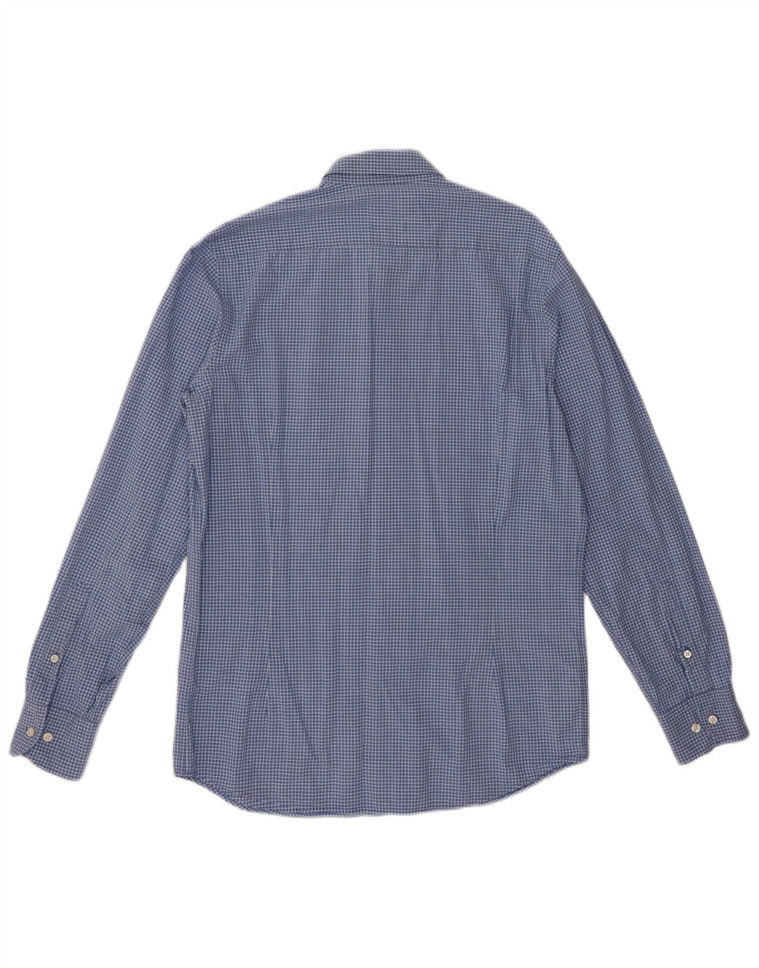 Massimo Dutti Herrenhemd aus mittelblauer Gingham-Baumwolle
