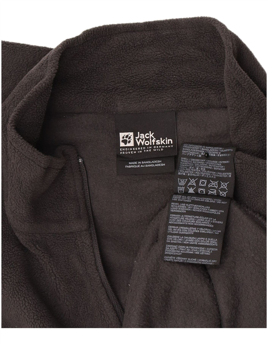 Jack Wolfskin Herren-Fleecepullover mit Reißverschluss am Hals, UK 42, Größe L, grau, Polyester