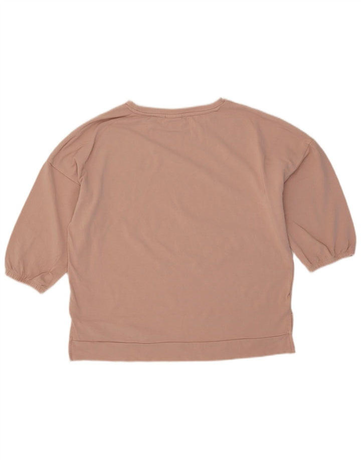 Ellesse Womens 3/4-Ärmel übergroßer Sweatshirt-Pullover UK 10 Small Pink