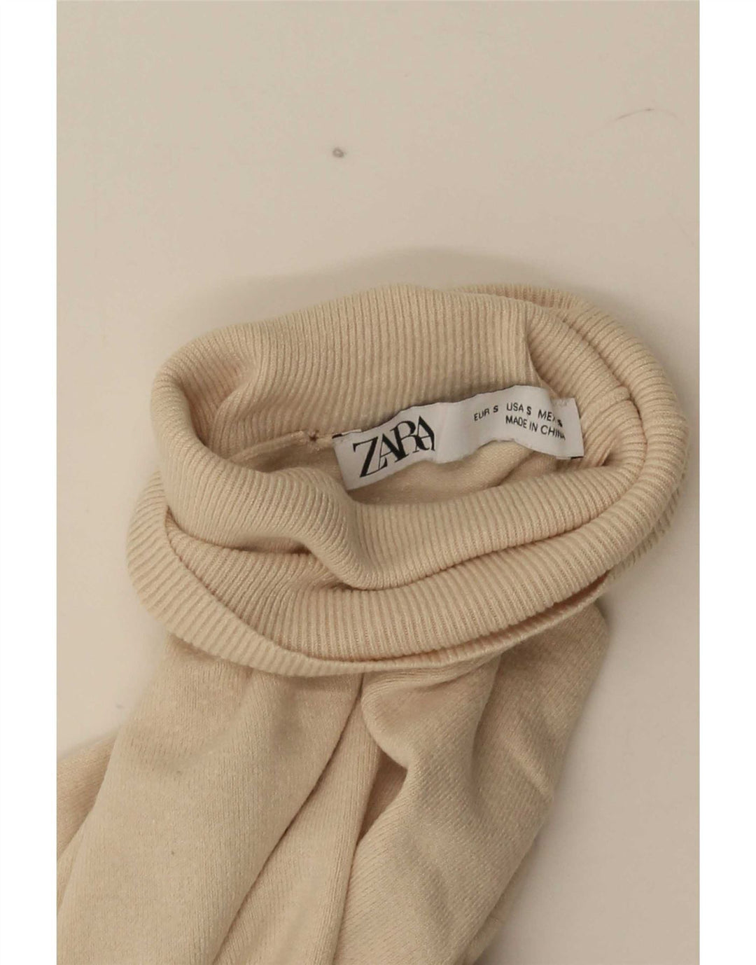 Rollkragenpullover für Damen von Zara, Gr. 10, Größe S, Beige