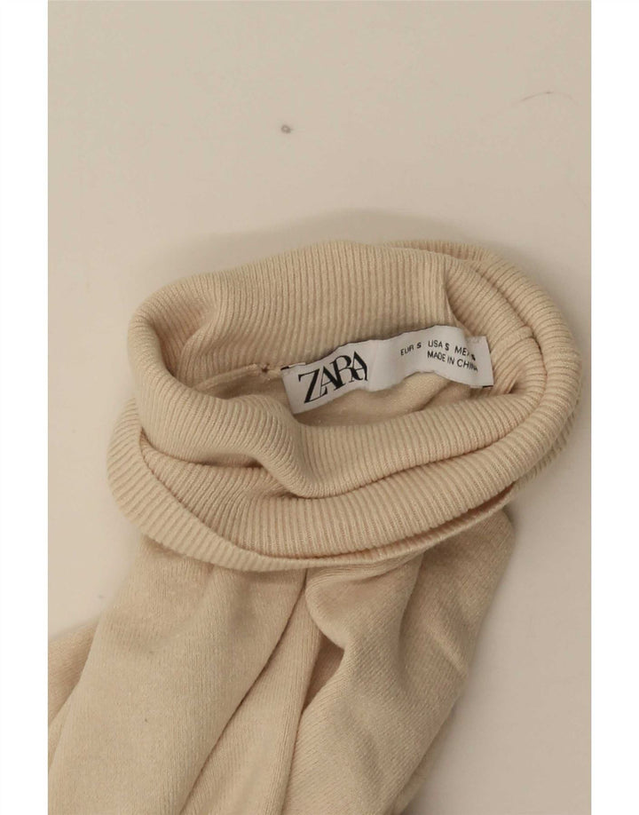 Rollkragenpullover für Damen von Zara, Gr. 10, Größe S, Beige