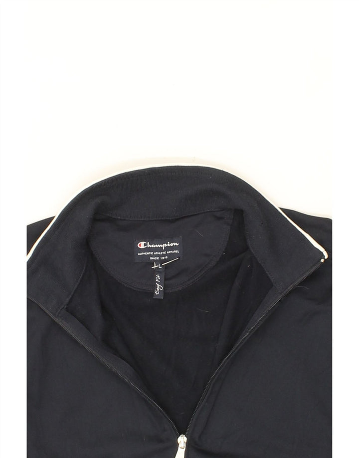 CHAMPION Mens Tracksuit Top Jacket Large Black Polyester Vintage Champion and Second-Hand Champion from Messina Hembry 
