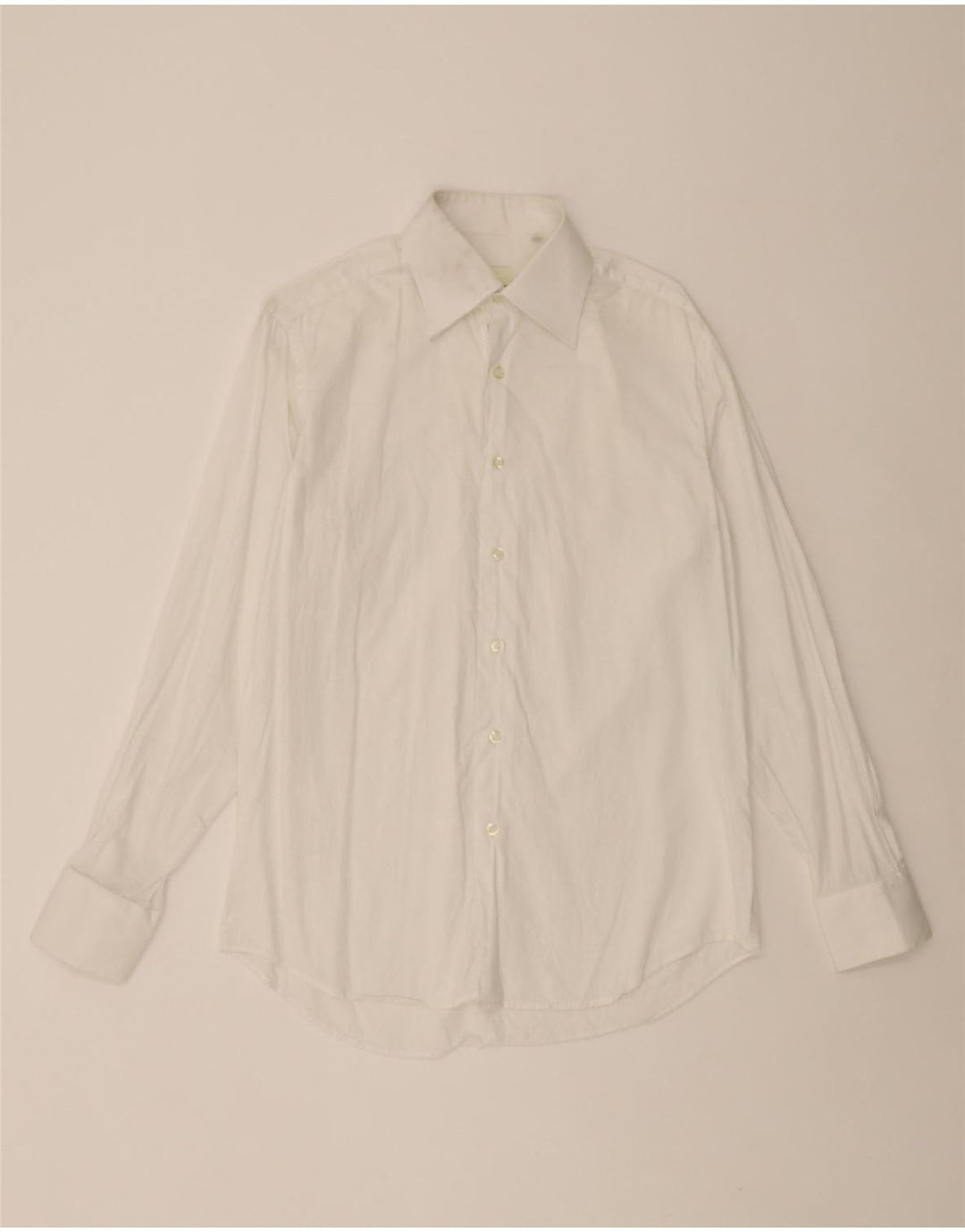 FERRE Mens Shirt SIze 39 15 1/2 Medium White Vintage Ferre and Second-Hand Ferre from Messina Hembry 