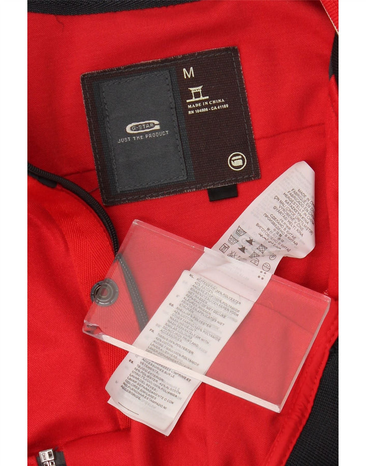 G-STAR Herren-Trainingsanzugoberteil mit Grafik, Mittelrotes Farbblock-Polyester