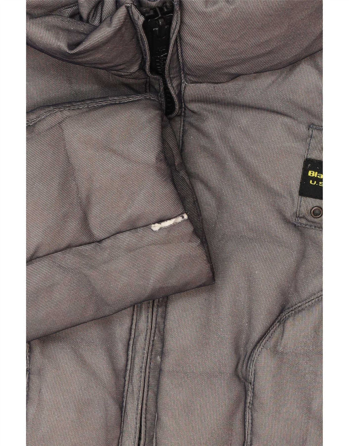 Blauer Damen Wattierte Jacke UK 6 XS Grau