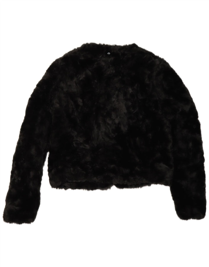 Coast Damen Crop Faux Fur Bomberjacke UK 8 Small Schwarz