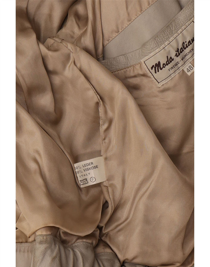Moda Italiana Herren Lederjacke IT 48 Medium Beige Leder