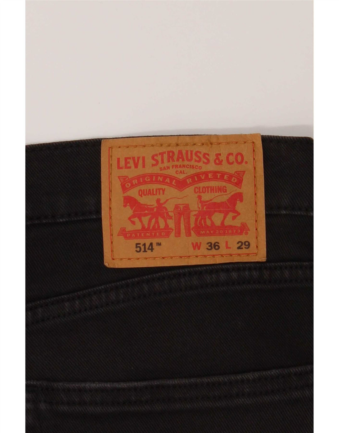 Levi's Herren 514 Straight Jeans W36 L26 Schwarze Baumwolle