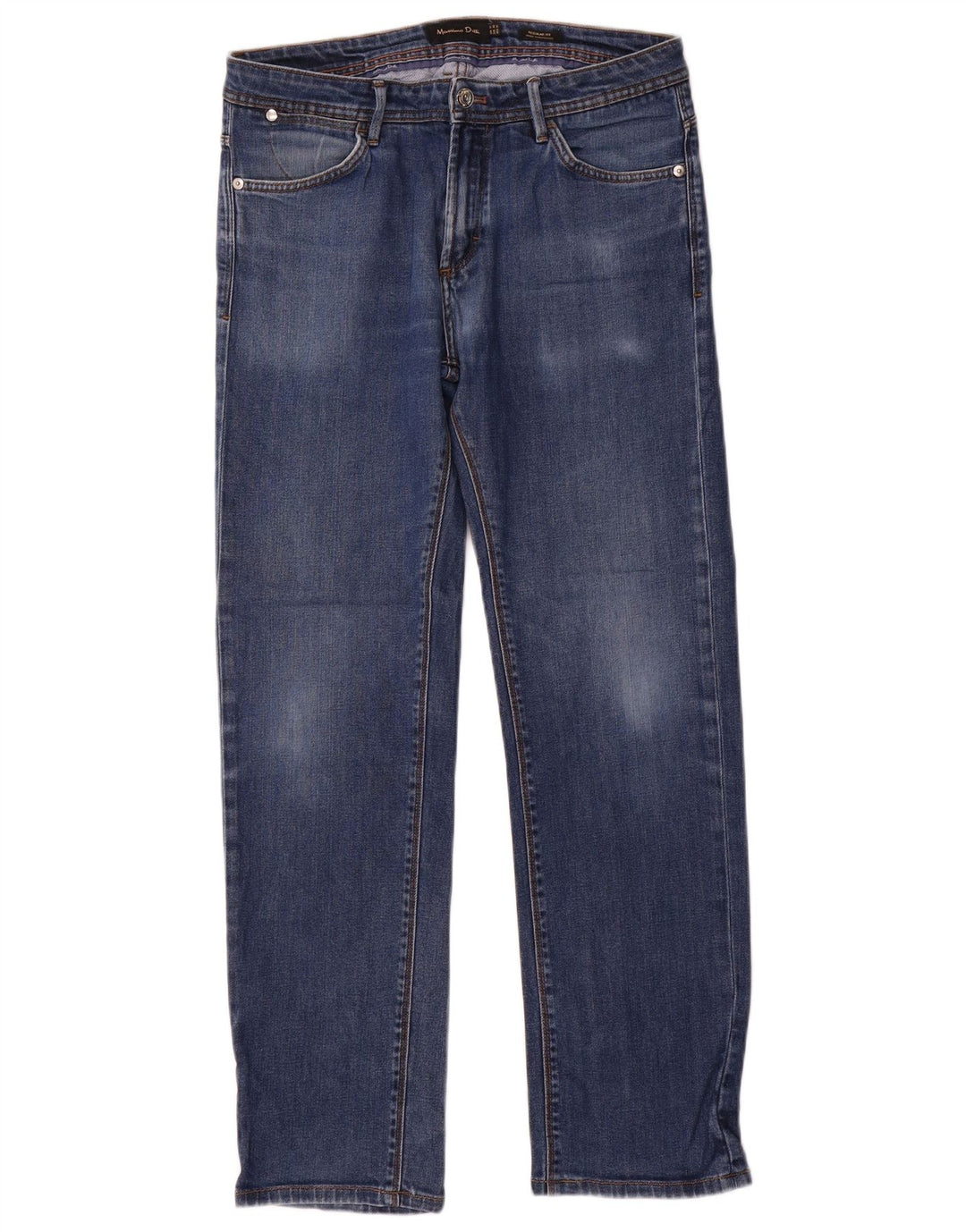 Massimo Dutti Herren-Jeans, reguläre Passform, gerade Passform, EU 40, Mittel W31 L30, Blau