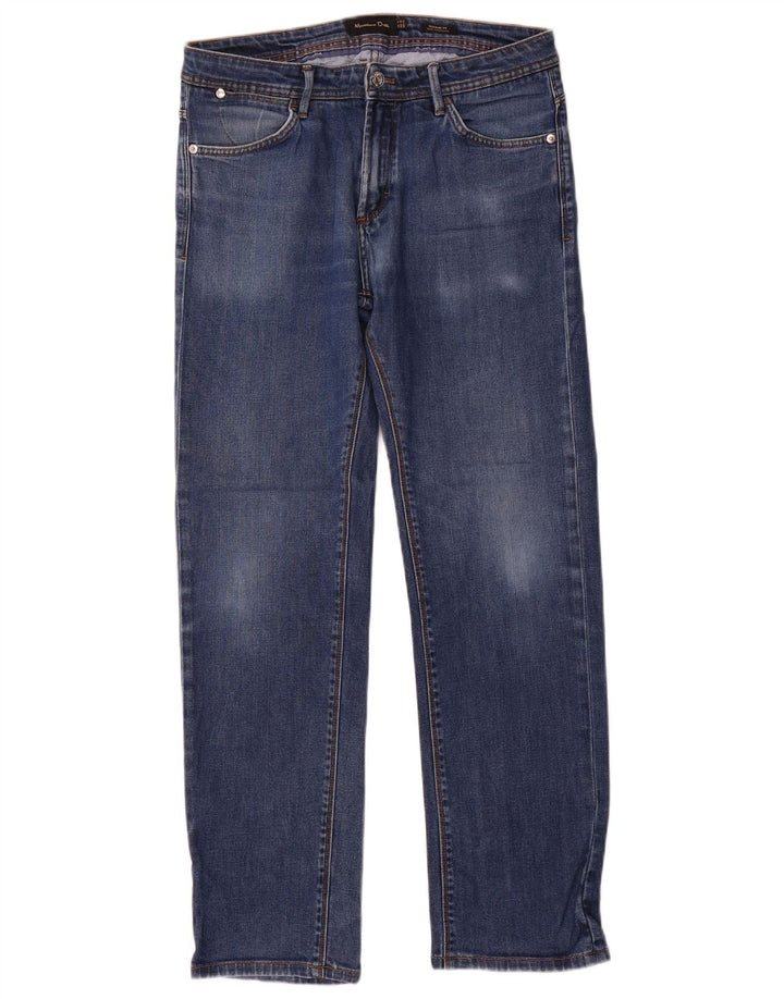 Massimo Dutti Herren-Jeans, reguläre Passform, gerade Passform, EU 40, Mittel W31 L30, Blau