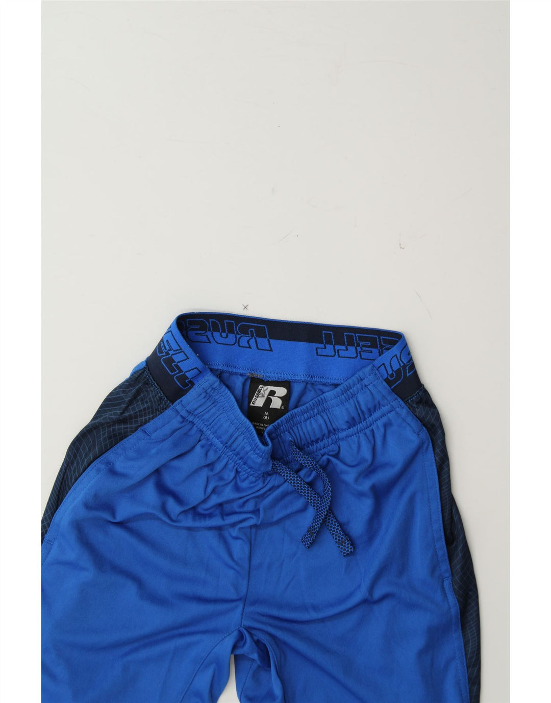 RUSSELL ATHLETIC Boys Dri-Power Sport Shorts 7-8 Years Medium Blue Vintage Russell Athletic and Second-Hand Russell Athletic from Messina Hembry 