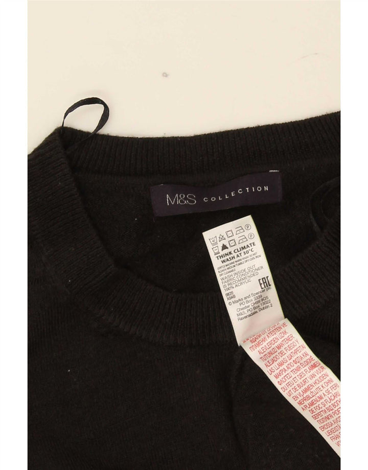 Marks & Spencer Damen-Pullover mit Rundhalsausschnitt, Gr. 42, Größe L, Schwarz