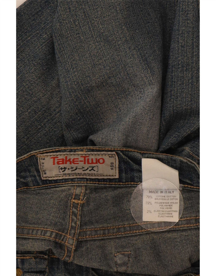 Nehmen Sie zwei gerade Jeans für Damen, Größe 27, W27, L30, blaue Baumwolle