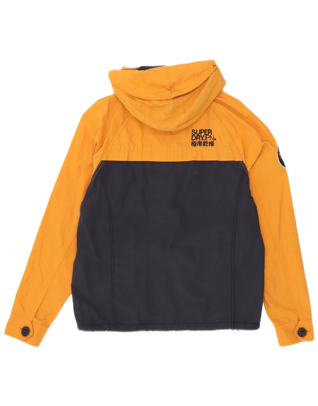 Superdry Herren-Windbreakerjacke mit Kapuze, UK 38, mittleres Marineblau, Farbblock