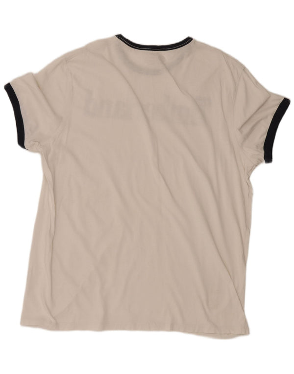 Timberland Mens Regular Fit Graphic T-Shirt Top 2XL White Colourblock