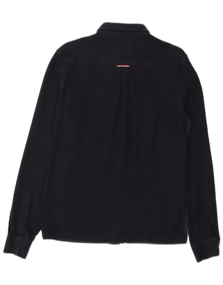 Fred Perry Herren-Slim-Fit-Hemd aus mittelblauer Baumwolle