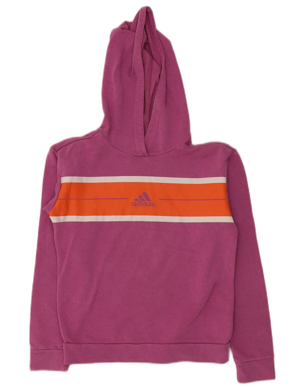 Adidas Mädchen-Kapuzenpullover mit normaler Passform, 11–12 Jahre, rosafarbene Blockfarben-Baumwolle