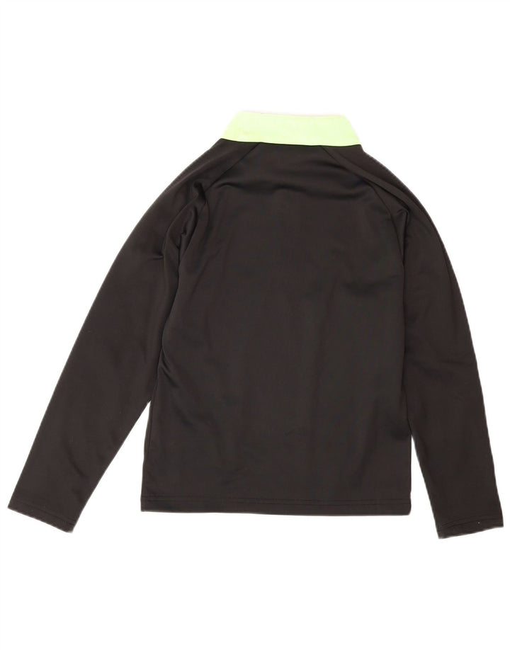 Puma Jungen-Pullover-Trainingsoberteil mit Reißverschluss, 7–8 Jahre, Schwarz, Farbblock