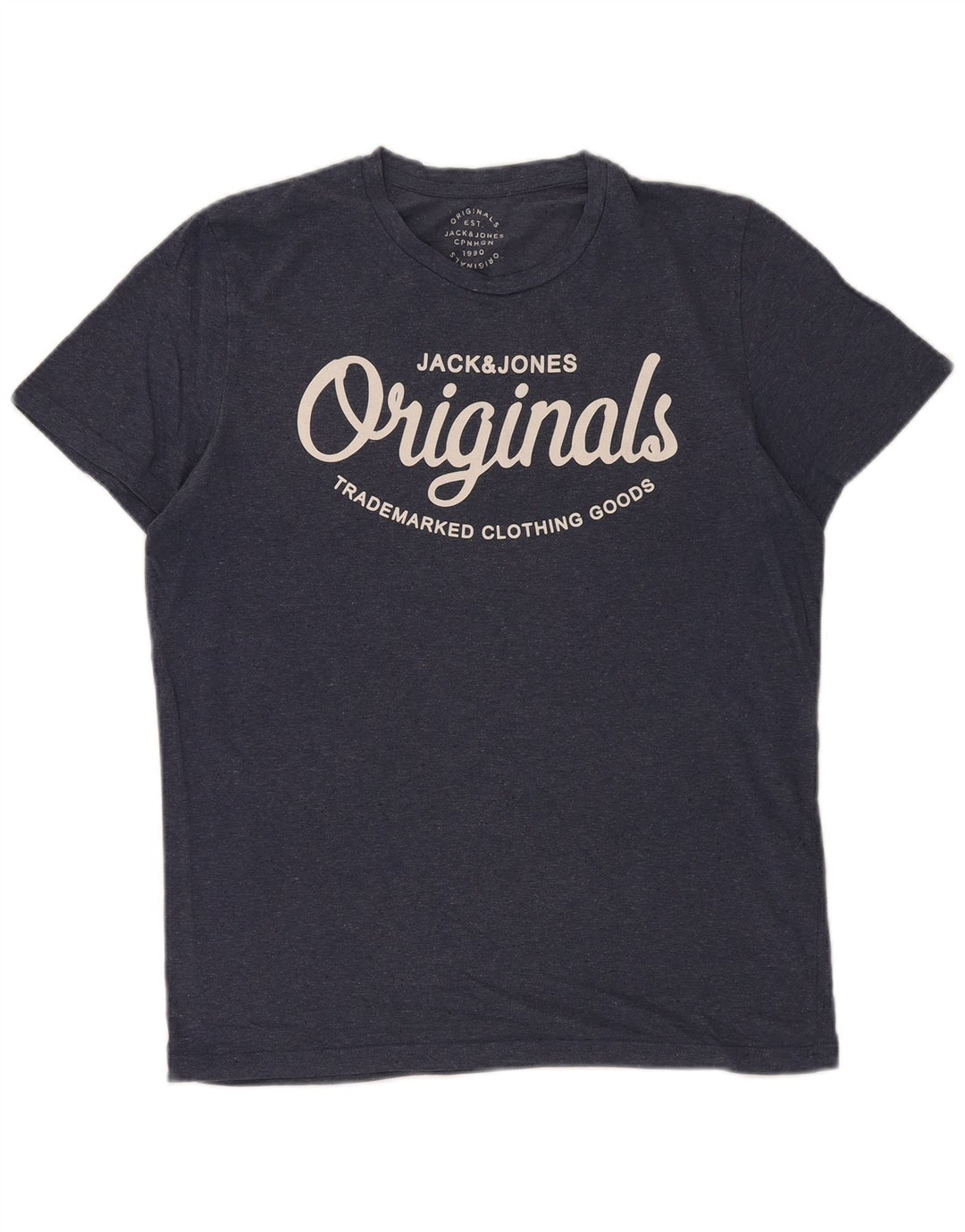 Jack & Jones Herren-T-Shirt mit Grafik, mittlere Marineblau-Baumwolle