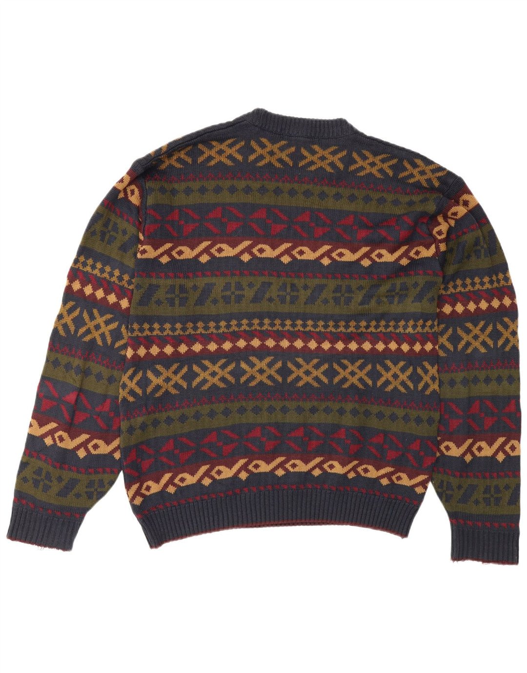 Marks & Spencer Herren-Pullover mit Rundhalsausschnitt, groß, mehrfarbig, geometrisch