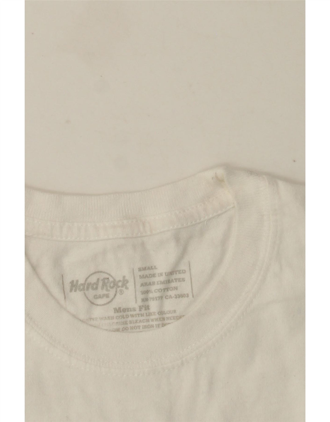 Hard Rock Cafe Herren-T-Shirt mit schöner Grafik, Größe S, aus weißer Baumwolle