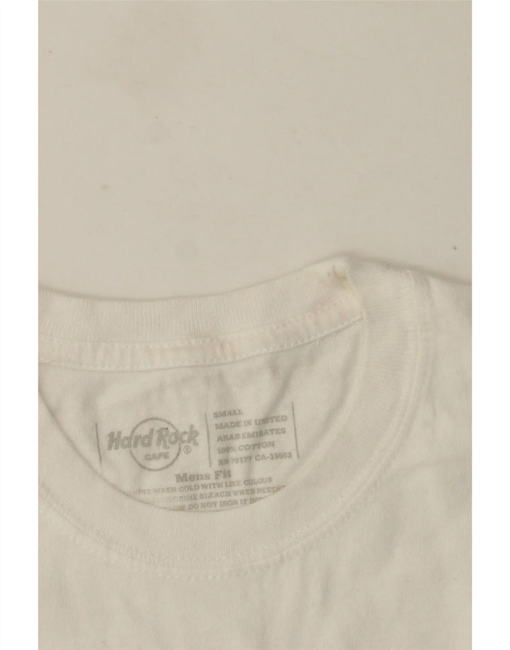 Hard Rock Cafe Herren-T-Shirt mit schöner Grafik, Größe S, aus weißer Baumwolle