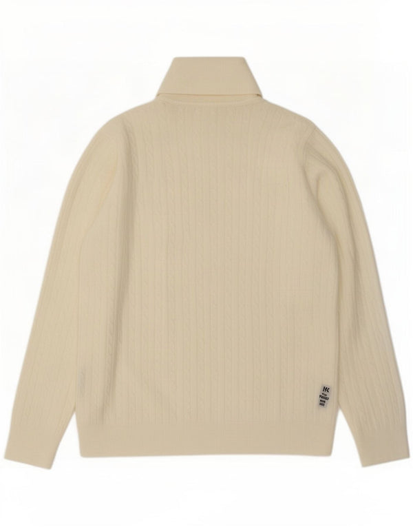 Marks & Spencer Damen-Pullover mit Rollkragen, Gr. 40, Größe L, gebrochenes Weiß