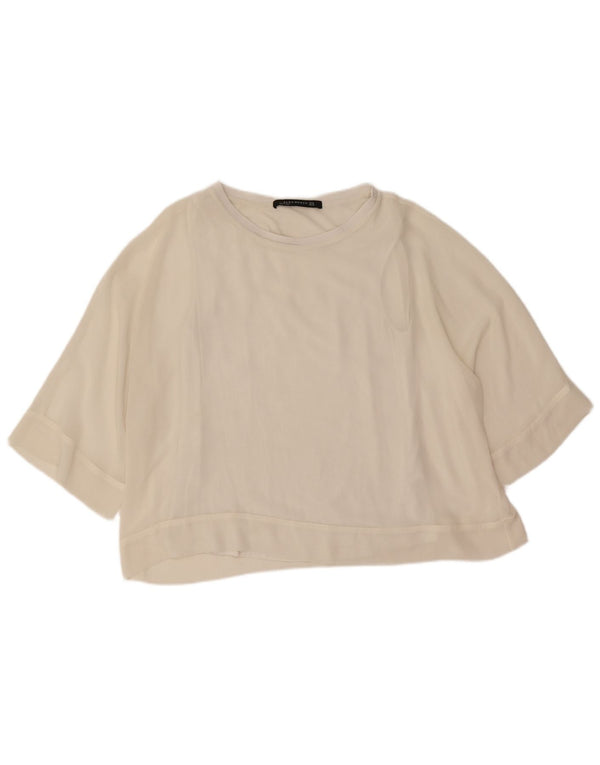 Zara Womens Oversized Blouse Top UK 14 Medium White Polyester