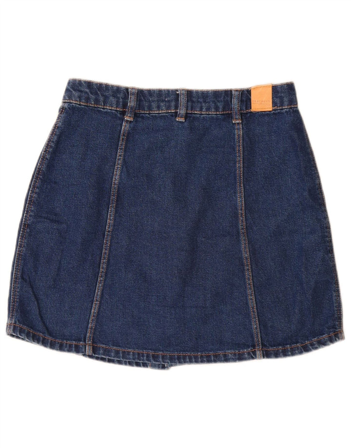 Zara Damen Mini-Jeansrock, Größe S, Größe 26, Blau, Baumwolle
