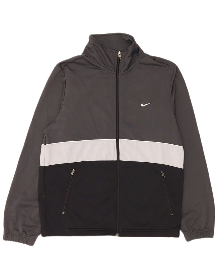 NIKE Mens Tracksuit Top Jacket Medium Multicoloured Colourblock Polyester