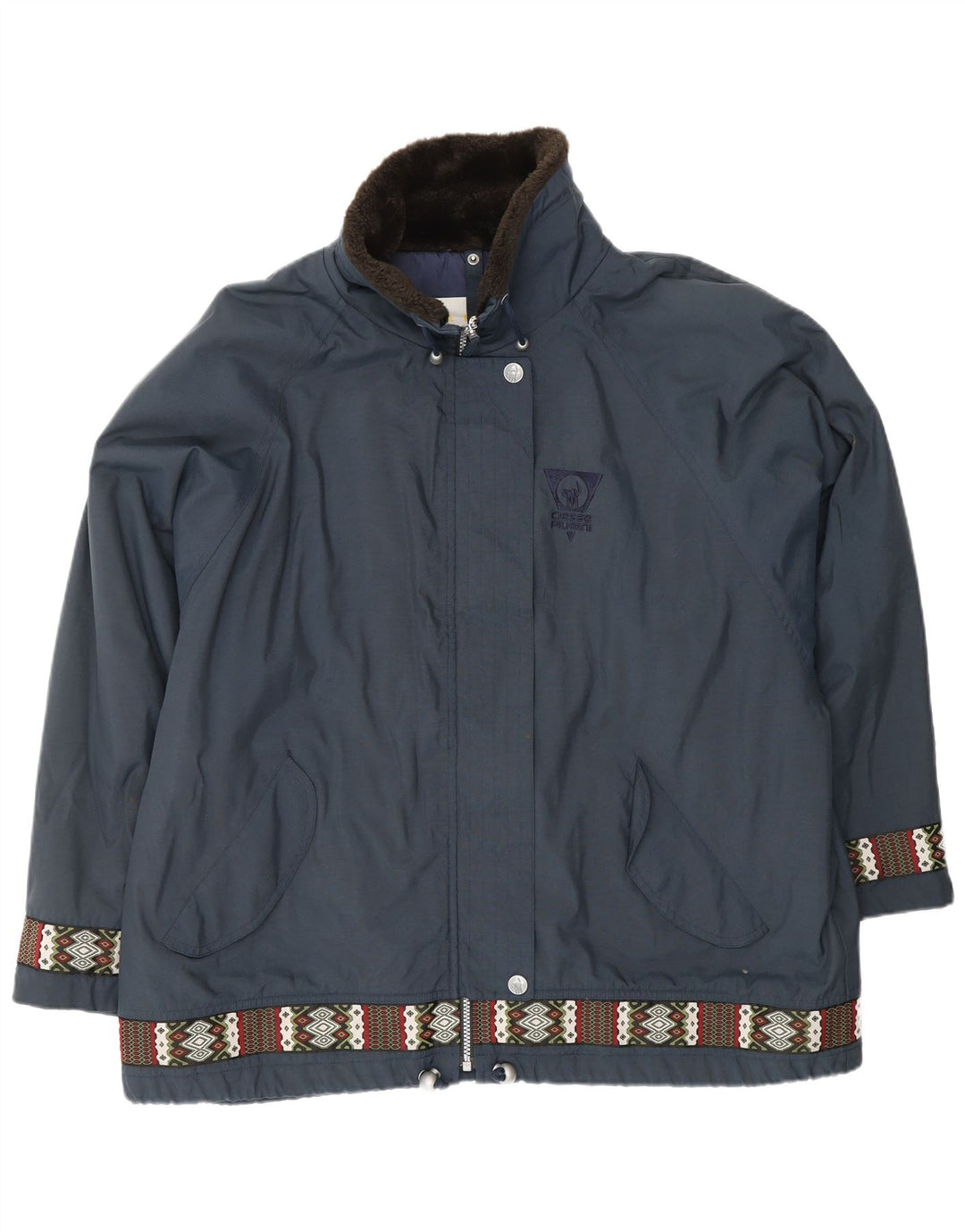 CIESSE PIUMINI Damen Übergroße Windjacke Größe 48 Large Marineblau