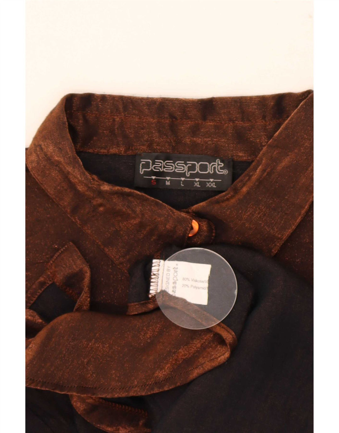 Passport Damen Hemdbluse UK 10 Small Braune Viskose