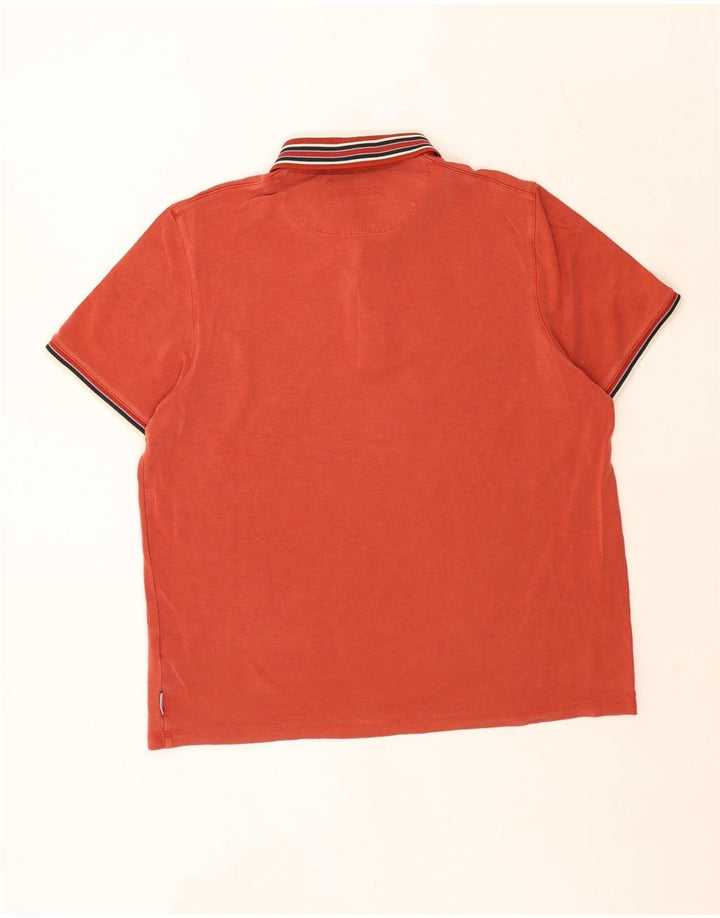 Ted Baker Herren Poloshirt XL Orange gestreift Lyocell