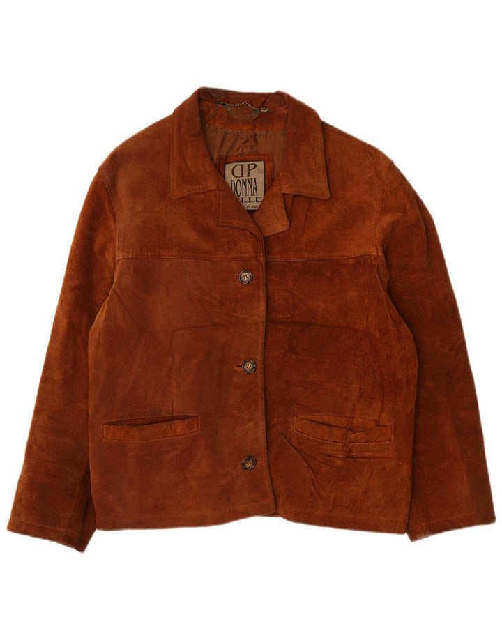 Vintage Damen Wildlederjacke EU 48 2XL Braunes Leder