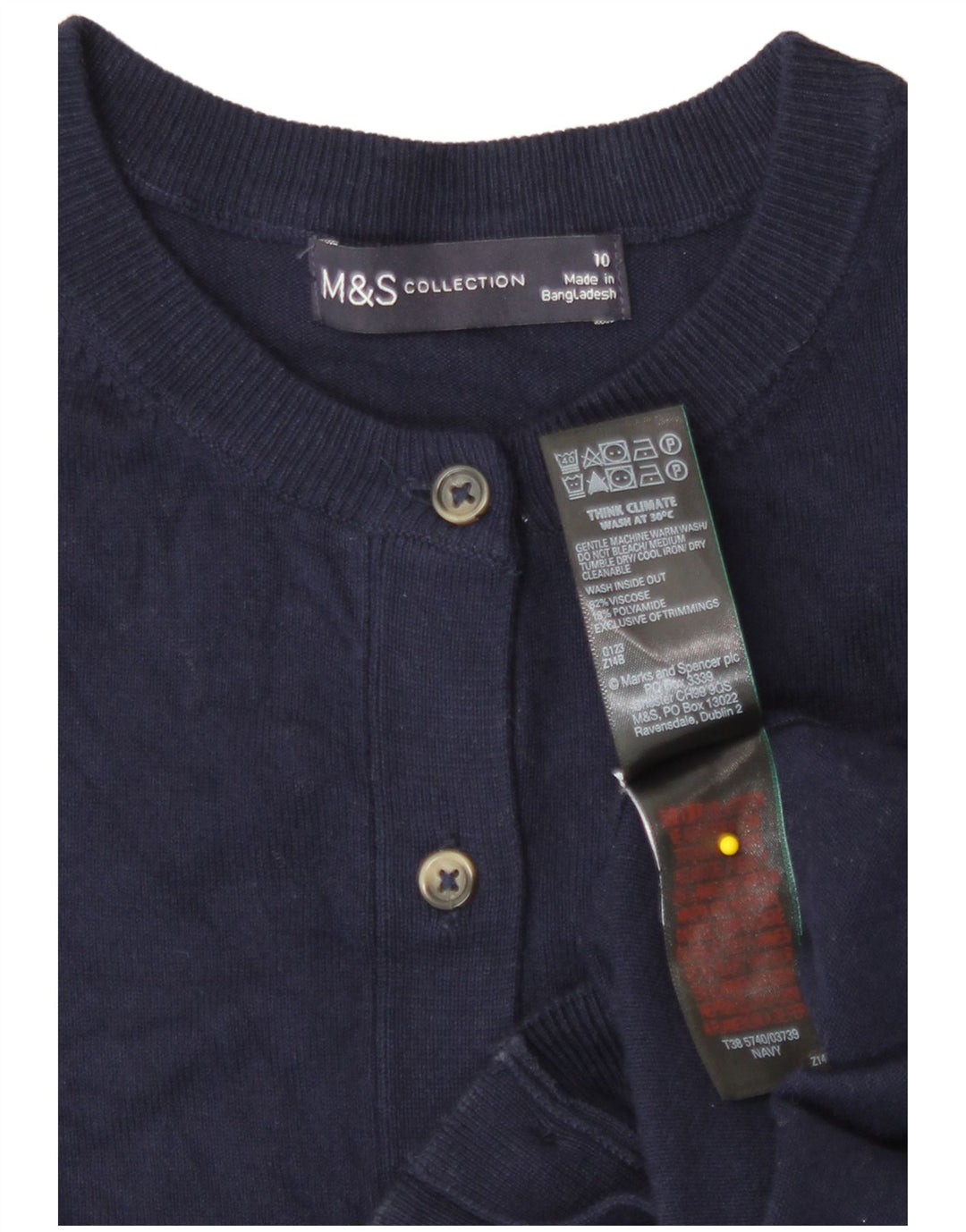 Marks & Spencer Damen-Cardigan-Pullover UK 10 Small Marineblaue Viskose