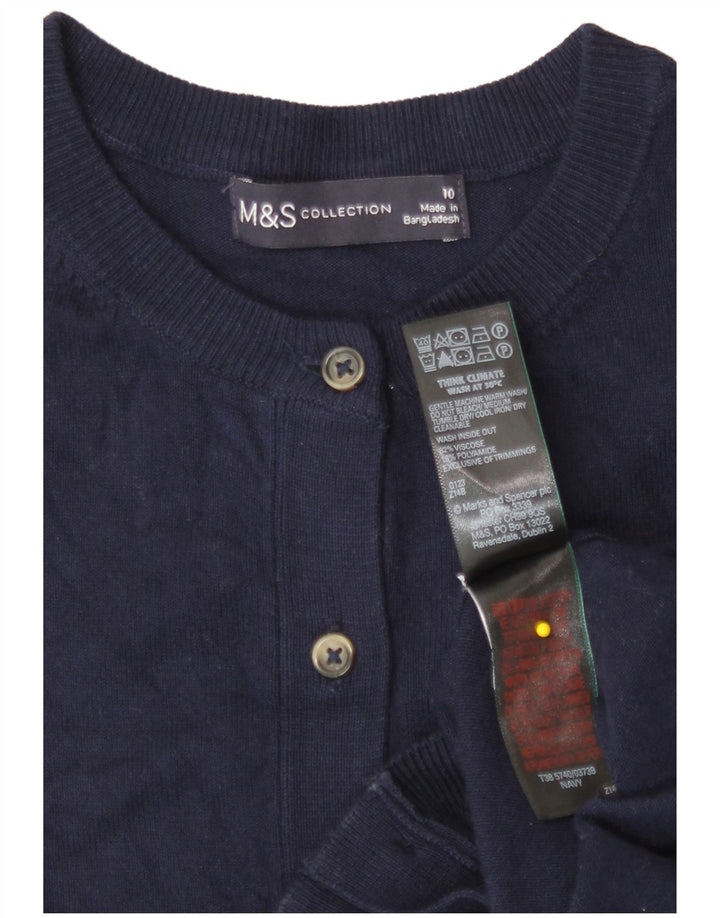 Marks & Spencer Damen-Cardigan-Pullover UK 10 Small Marineblaue Viskose