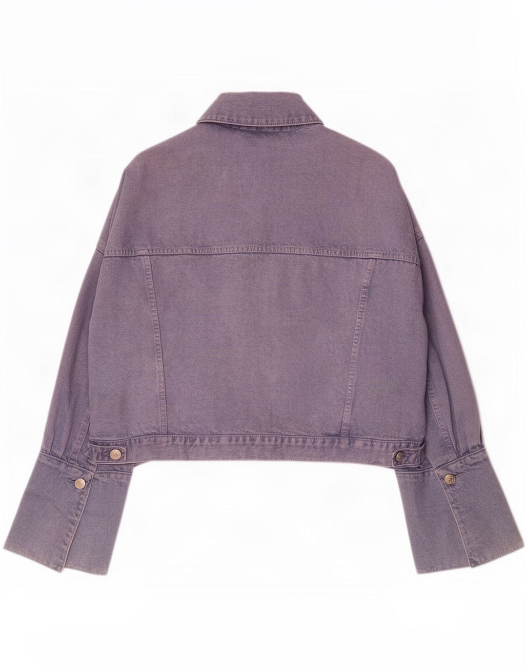 Zara Damen Übergroße Jeansjacke UK 14 Mittellila Baumwolle