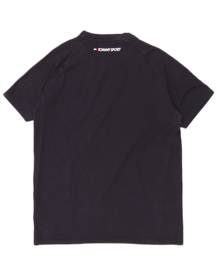 Tommy Hilfiger Herren-T-Shirt-Oberteil aus Baumwolle in mittlerem Marineblau