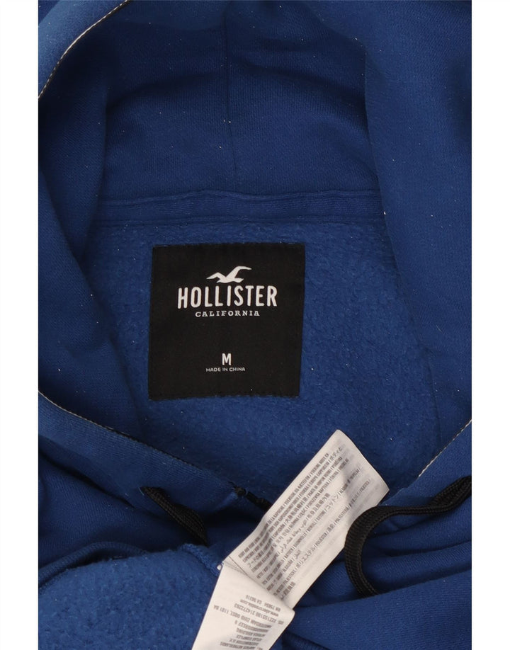 HOLLISTER Herren-Kapuzenpullover mit Reißverschluss, mittelblaue Baumwolle