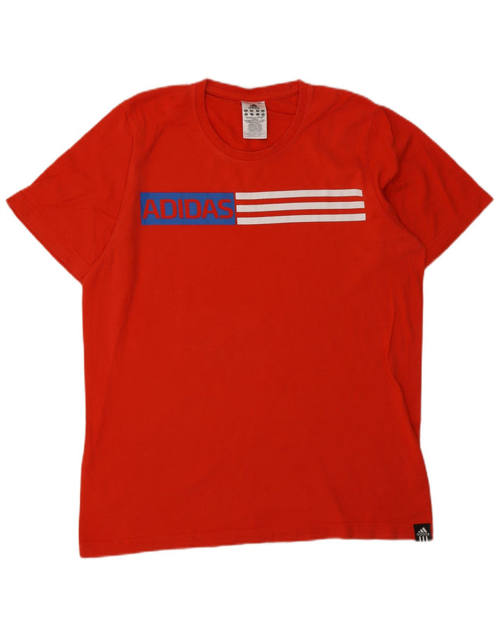 Adidas Herren Grafik-T-Shirt aus mittelroter Baumwolle